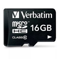 Tarjeta de Memoria MicroSD 16GB premium con Adaptador - VERBATIM 44082 - comprar online