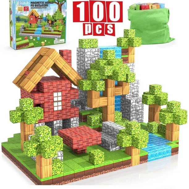 Bloques Magnéticos Minecraft 100 piezas