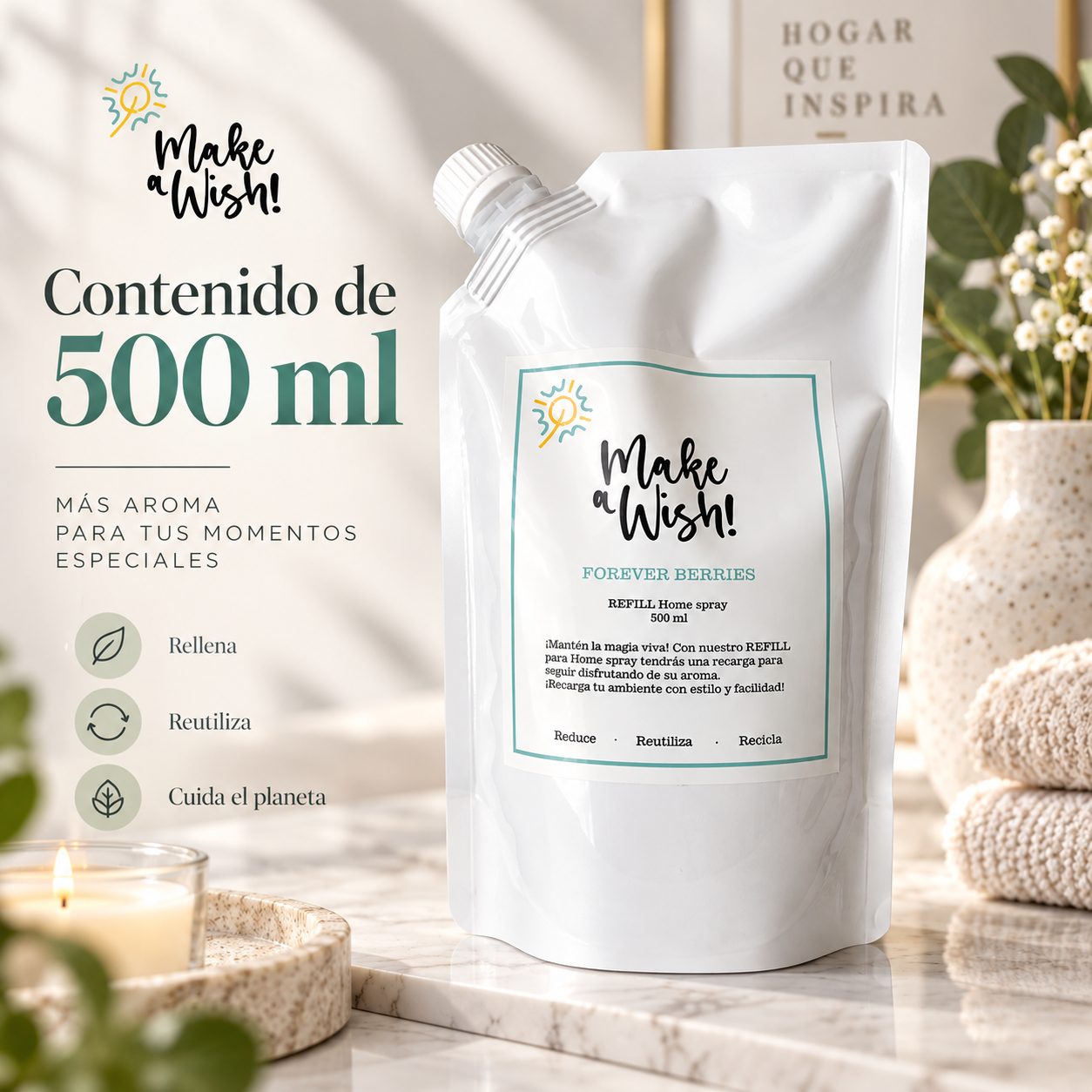 Envase de Refill Home Spray Make a Wish de 500 ml