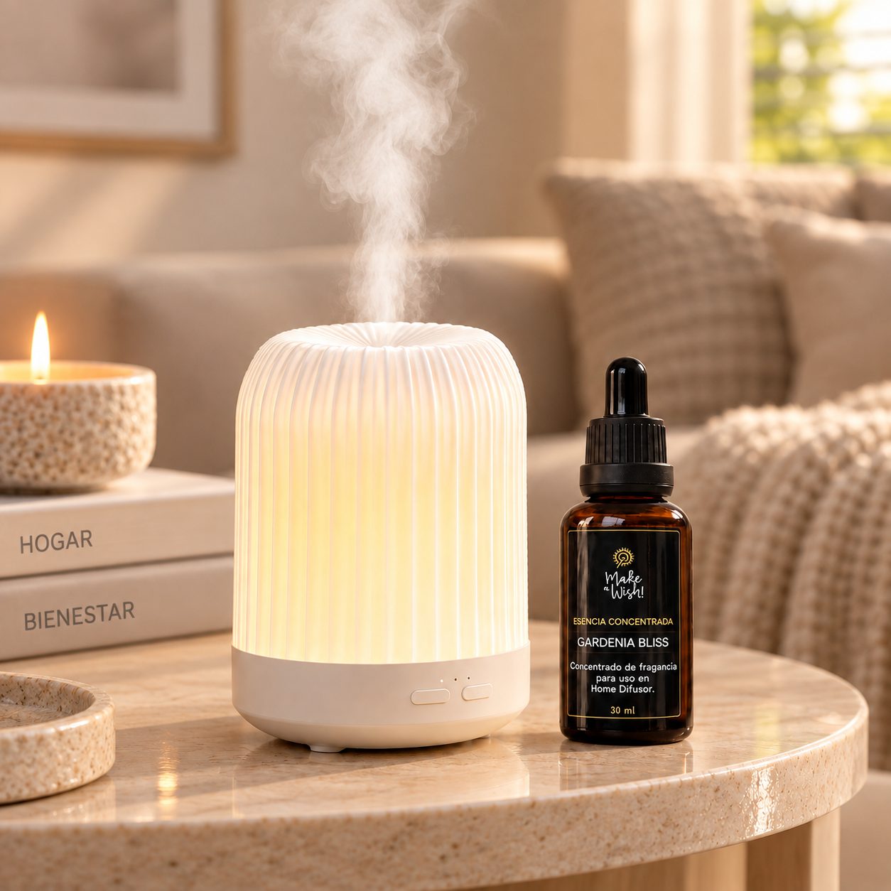 Difusor funcionando en un ambiente perfumado con Esencia Concentrada Make a Wish