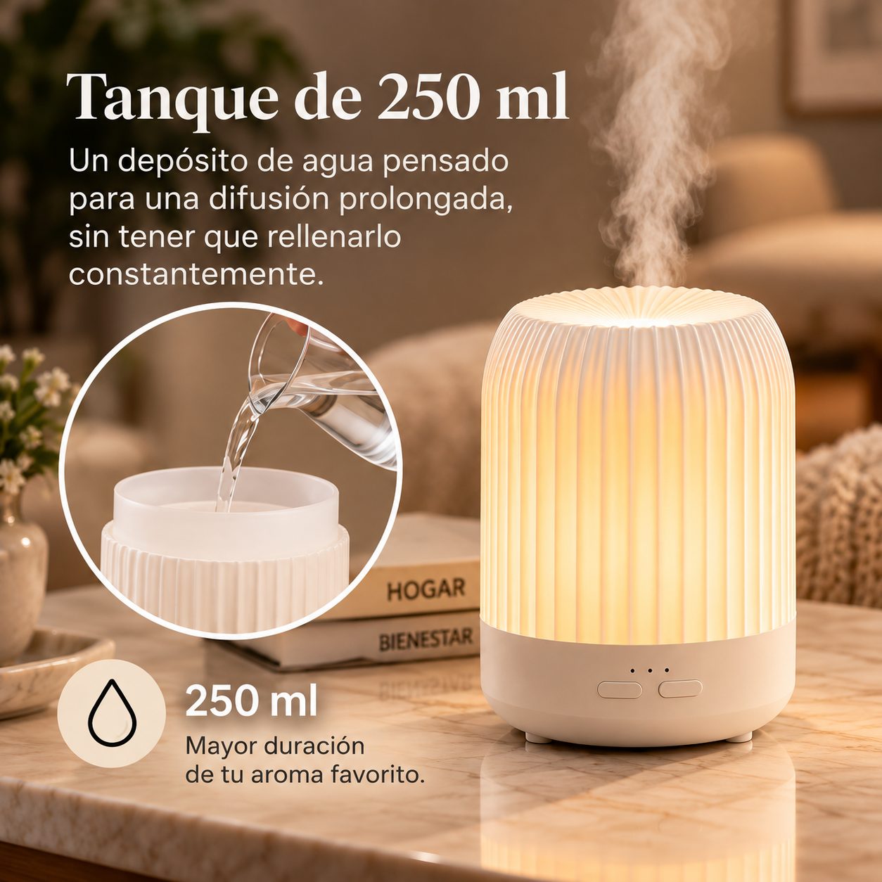 Depósito de agua de 250 ml del Home Difusor Eléctrico Make a Wish