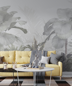 HOJAS TROPICALES GRIS - comprar online