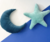 Almohadon Luna lunera y Estrella estrellada terciopelo - enamoradadelmuro