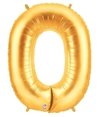 Balão metalizado número 0 dourado 