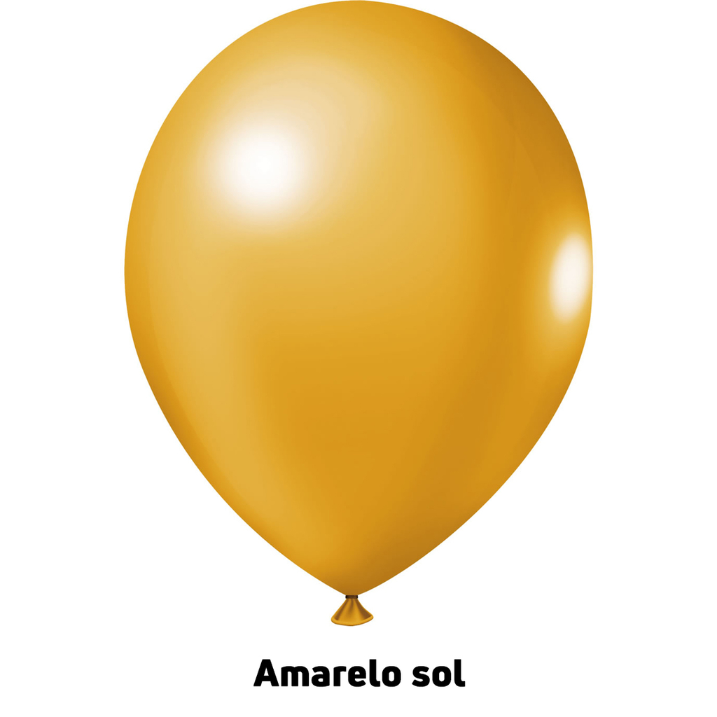 Balão de Látex / Bexiga Amarelo Sol