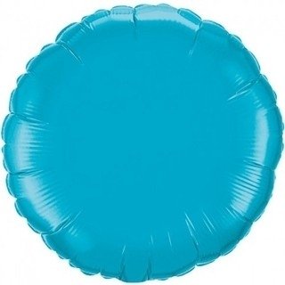 Balão metalizado redondo 18 polegadas - 45 cm  Azul Turquesa
