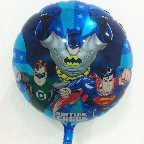 Balão Metalizado LIGA DA JUSTIÇA 18" Redondo azul