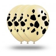Balão Látex Branco - Estampa Guepardo - Pacote C/25