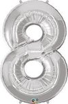 Balão metalizado número 8 prata