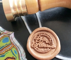 Sello de bronce para chocolate Logo empresarial