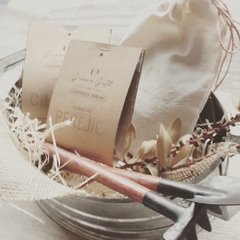Set de jardinería en macetero de zinc
