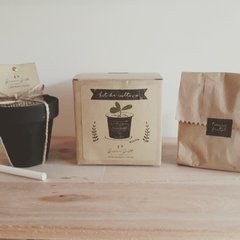 Kit de cultivo con maceta pizarra