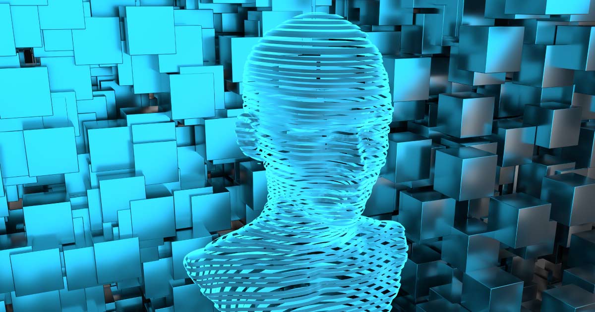  ilustração de uma cabeça humana 3d sendo renderizada