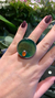 Chrysopacius and agate art deco ring
