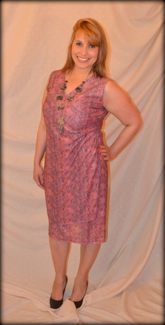 Vestido cruzado en Lurex rosa