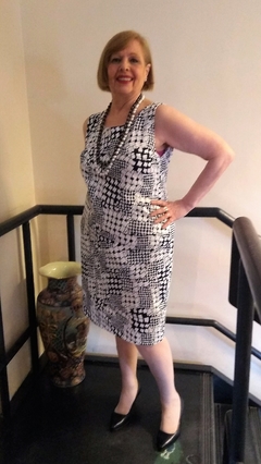 Vestido Jackie cotton Blanco Azul