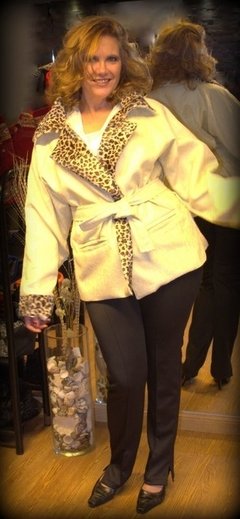 Abrigo en Chenille Natural animal print - tienda online