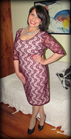 Vestido jackie en Encaje mangas 3/4 - comprar online