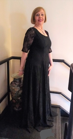 Vestido en godets Encaje negro Largo en internet