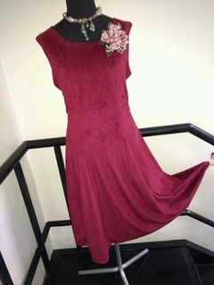 Vestido godet Gamuza Borgoña en internet