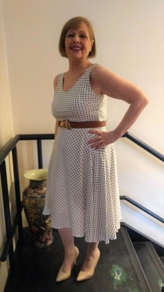Vestido Trix Blanco pintas negras