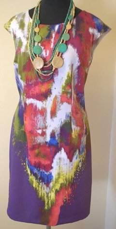 Vestido Jackie en gabardina estampada