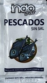 Indo Deli® condimento para pescados, s/sal agregada x 10 g.