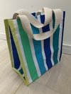 BOLSA MATERA RAYADA CELESTE - comprar online