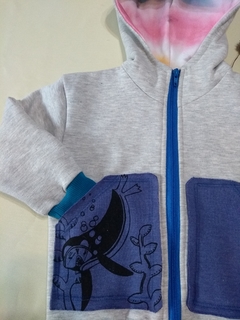 Campera Canguro Buceo Gris Melange - comprar online
