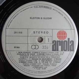 Kleiton e Kledir - Kleiton e Kledir [LP] - 180 Selo Fonográfico
