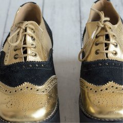 Abotinados Negro Oro - Frou Frou Shoes