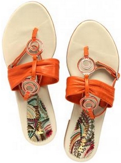 chic sandals sandalias naranja orange beach sandalias cuero ojotas apliques naranja taco bajo playa verano