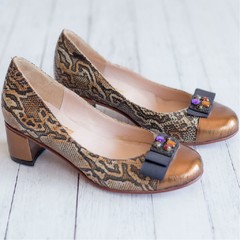 Zapatos Reptil & Bronce 36