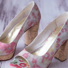 zapatos sandalias taco alto plataforma flores flowers 