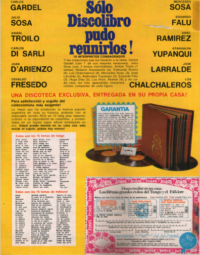 Solo Discolibros pudo reunirlos - Colección de Tango y Folclore - Revista Clarín Viva 1997