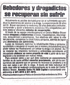Bebedores y drogadictos se recuperan sin sufrir - Clarín 1989