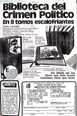 Biblioteca del Crimen Político con algo acontecido en la Argentina encontrada donde dice que el Criminal de guerra nro. 1 cayó por un acto de amor - 1979 - comprar online