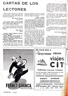 Carta de debut ante Carlos Alberto Reutemann a P. A. Revoredo - Mayo 1965 en internet