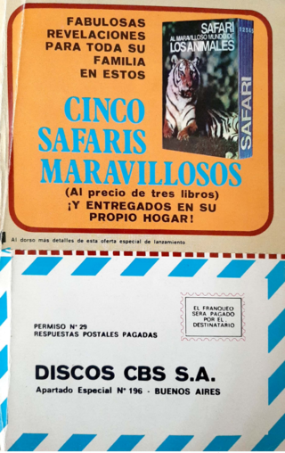 Safari de Animales para Discos CBS - 1974