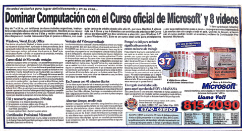 Curso Oficial de Microsoft y ocho videos - La Nación 1997 - comprar online