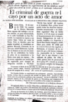 Biblioteca del Crimen Político con algo acontecido en la Argentina encontrada donde dice que el Criminal de guerra nro. 1 cayó por un acto de amor - 1979 en internet