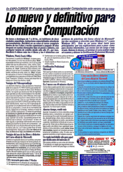 Expocursos 97 - Nuevo curso para dominar computación - Contratapa Revista La Nación en internet