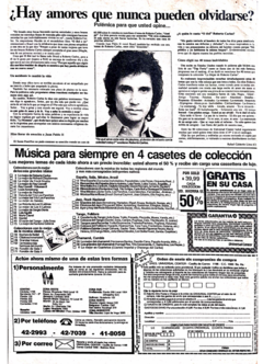 Roberto Carlos - Hay amores que nunca pueden olvidarse - Revista La Nación - 1987 - comprar online