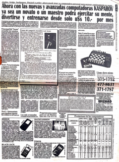 Computadoras de Ajedrez Kasparov - Ámbito Financiero 1995 - comprar online