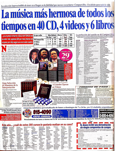 La Música más hermosa de todos los tiempos en 40 CD - Revista La Nación 1997 - comprar online