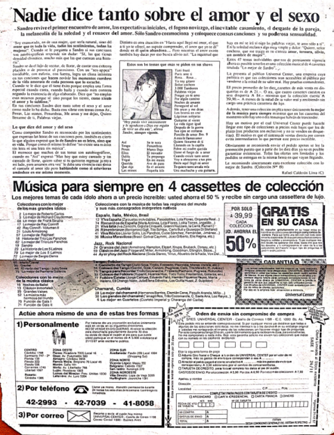 Nadie dice tanto sobre el amor y el sexo - 1987 - comprar online