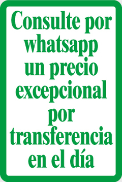 Consulte por whatsapp un precio excepcional