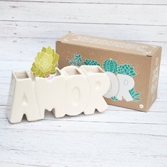 MACETA AMOR Crudo - comprar online