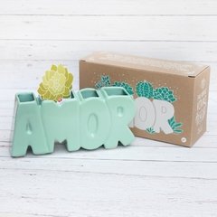 MACETA AMOR Verde menta - MUDO Objetos | Objetos de diseño