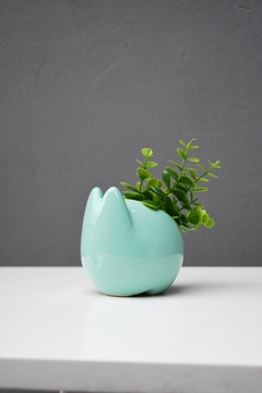 Colección Completa Macetas Animales Verde Menta en internet